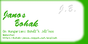 janos bohak business card